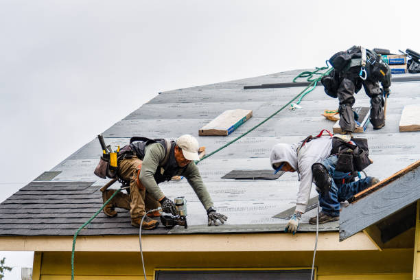 Professional Gutter Installation technician working in Anna, OH